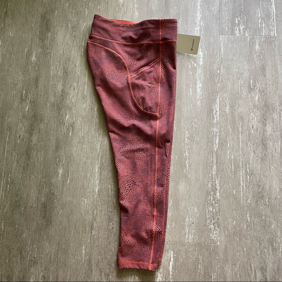 Lululemon Invigorate HR Tight 25" - Crackle Glaze Vintage Orange Larkspur - Picture 8 of 10